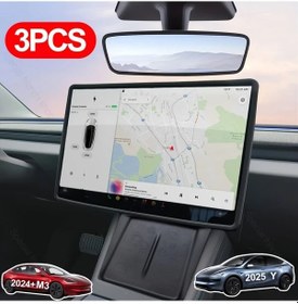 Resim Dashanshop Tesla Model 3 Highland 2024 Ve Y Juniper 2025 Konsol Aksesuarları Siyah Şarj Pedi 