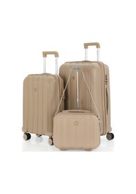 Resim Mçs Polipropilen 3lü Valiz Seti Orta & Kabin & Makyaj V305 S21yy1000079-set 00026 Şampanya 
