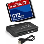 Resim Pmr Sandisk 512 MB Compact Flash Hafıza Kartı - USB 2.0 Cf Kart Okuyucu 