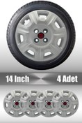 Resim FRWY Fiat Palio Albea 14" inç Uyumlu 4 Adet 1 Takım Gri Jant Kapağı 