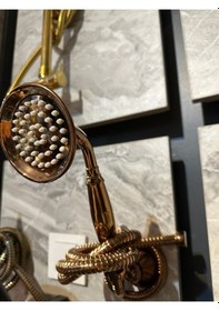 Resim İsaoğlu Yapı Bakır Duş Sistemi Klasik Vintage Bronz Duş Seti Bronz Askı Aparatı Dahil Komple Set Bakır 