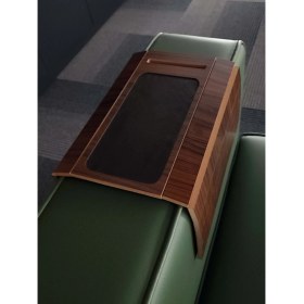 Resim Arkitekt Ex Telefon Tutuculu Ahşap Katlanır Portatif Organizer Yan Sehpa Kaydırmaz Deri Yüzeyli 