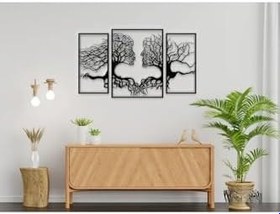 Resim Tasarım Aşkın Kökleri 3 Parçalı Duvar Paneli Siyah 80 x 120 