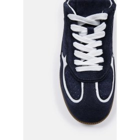 Resim Nilufarr Team Lacivert Süet Hakiki Deri Kadın Sneaker 