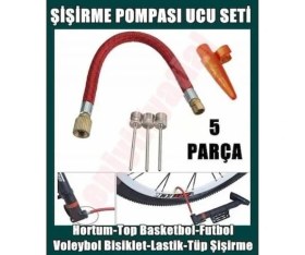 Resim Hayal 5 Parça Bisiklet Lastiği Şişirme- Pompa Hortumu- Top Iğnesi Ucu Seti 