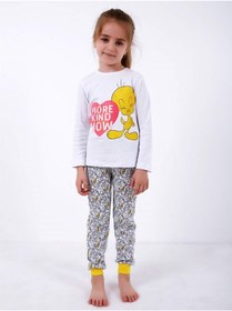 Resim Looney Tunes Lisanslı Çocuk Pijama Takım 18591 - BEYAZ / 4 yaş 