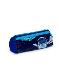 Resim Coral High Kids Saks Mavi Astronot Desenli Üç Bölmeli Kalem Çanta 