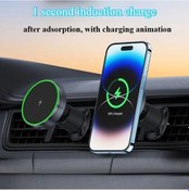 Resim Tongdashop Kablolu Siyah Manyetik Araç Şarj Cihazı Hızlı Kablosuz Şarj Standı İphone Uyumlu Samsung Xiaomi 