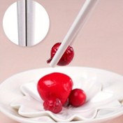 Resim Poliresin Amber Sakura Çubukları, Antibakteriyel, Kaymaz, Yüksek Sıcaklığa Dayanıklı, Suşi Yemek Yemek İçin Çatal-Bıçak Takımları 