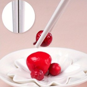 Resim Poliresin Amber Sakura Çubukları, Antibakteriyel, Kaymaz, Yüksek Sıcaklığa Dayanıklı, Suşi Yemek Yemek İçin Çatal-Bıçak Takımları 