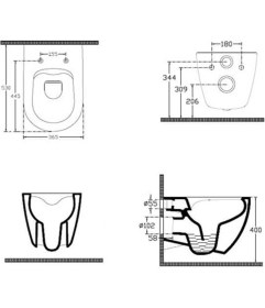 Resim Isvea Infinity Clearim Plus Mat Siyah Asma Klozet ve Soft Kapak 