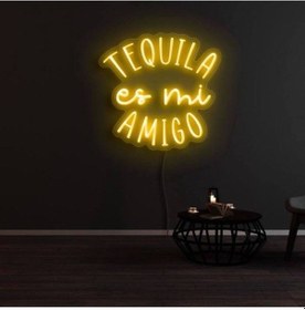 Resim Tequıla Es Mi Amıgo Yazılı Neon Tabela Turuncu 