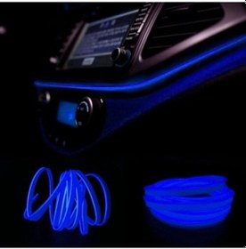 Resim Araç Araba İçi Torpido Ledi Renkli İp Neon Led 2 Metre Mavi Neon 