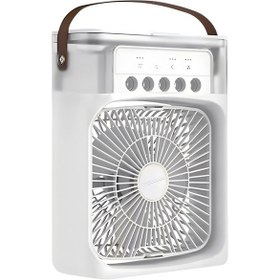 Resim Taşınabilir Klima Fanı 7 Renk Işıklı Beyaz, 