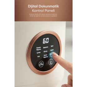 Resim Fressi Retrocook 300W Buharlı Çok Fonksiyonlu Pişirici – Dijital Panel, Seramik Kase ve Cam Kapak, 1,2 L Kapasite 