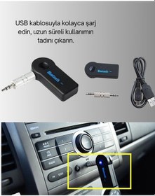 Resim Zengemtx Eller Serbest Özellikli Bluetooth Aux Araç Kiti 
