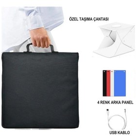 Resim Yenilzd Mini Stüdyo 40x40 Led Işıklı Ürün Fotoğraf Çekim Çadırı 