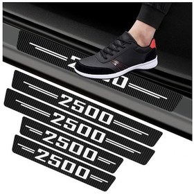 Resim Cloud011 2500 Model 4lü Kapı Eşik Koruyucu Beyaz Karbon Fiber Süet Koltuk Aksesuarı 