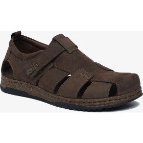Resim Greyder Erkek Kahverengi Nubuk Hakiki Deri Sandalet 6Y1CS64806 