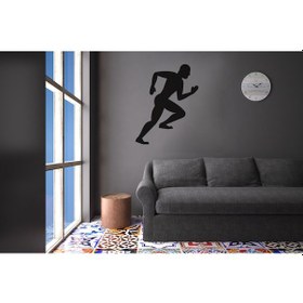 Resim Koşan Sporcu Folyo Sticker 90 Cm Uzunluk Siyah 