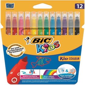 Resim Bic Keçeli Boya Kalemi Kids Couleur Yıkanabilir 12 Renk 920293 