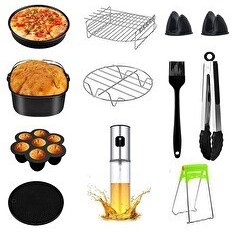 Resim Yasomi Tefal Philips Karaca 3.5- 4 L Uyumlu 7" (18 CM) 12'li Airfryer Fritöz Seti 