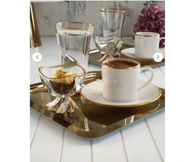 Resim Fine Living Mocha Tepsili 10 Parça 2 Kişilik Special Set- Lokumluklu -Kadehli 