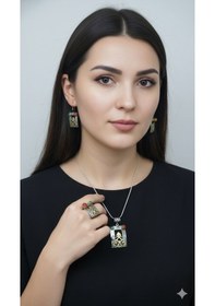 Resim Otantik Dikdörtgen Gümüş Set Bronz 