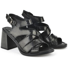 Resim Ziya, Kadın Hakiki Deri Topuklu Sandalet 151992z54013 Siyah 151992z54013 000 Siyah 