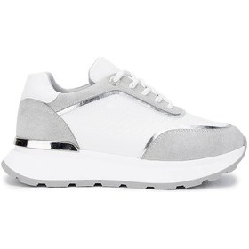 Resim Tamer Tanca Kadın Vegan Beyaz Sneakers & Spor Ayakkabı 936 81185 Bn Ayk Y25 Byz Kroko/lame Beyaz 
