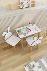 Resim POFİTTO Yaz-sil Yüzey Çocuk Masası-aktivite Masası-çocuk Çalışma Masası Takımı 2 Adet Sandalyeli 