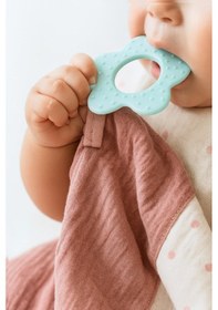 Resim Diş Kaşıyıcılı %100 Pamuk Müslin Uyku Arkadaşı Gülkurusu 