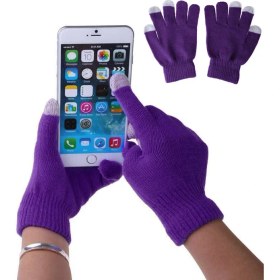 Resim Liangduo Shop Mor Tarzı Yeni 1 Çift Unisex Kış Sıcak Kapasitif Örgü Eldiven El Isıtıcı Dokunmatik Ekran Akıllı Telefon Перчатки Без Пальцев (Yurt Dışından) 