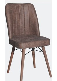 Resim Kaliteli Bir Adet Kare Gold Mutfak Salon Sandalyesi Kahverengi 