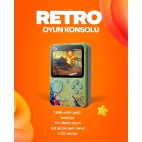 Resim Bi Dünya Shop 500 Oyun Hafızalı G5 Game Box – Renkli LCD Ekranlı 