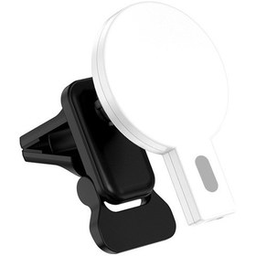 Resim Butu Jjt-973 Hava Çıkış Klipsi Taşınabilir 15w Hızlı Şarj Araba Manyetik Kablosuz Şarj Cihazı Beyaz 