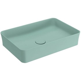 Resim Bocchi Slim Line Dikdörtgen Lavabo 55x38 Cm Mat Mint Yeşil 