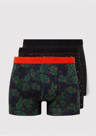 Resim Mavi - 3lü Baskılı Lacivert Boxer Seti 0911421-33648 
