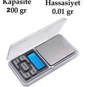 Resim Dijital Hassas Elektronik Kuyumcu Cep Terazisi Tartı 200 gr / 0.01 gr 