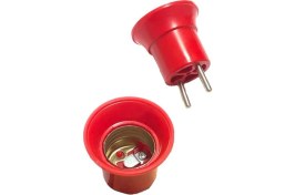 Resim kl home 2 adet - lamba ampul duy fişli priz - kırmızı renk 