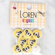 Resim Loren Crafts 8'li Panda Düğme - 1060 