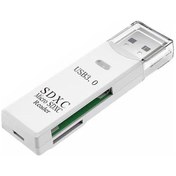 Resim Springsun Beyaz Usb 3.0/2.0 Çift Taraflı Kart Okuyucu - Sd/tf Kart Desteği, 5 Gbps Hızlı Aktarım, Taşınabilir Tasarım, Plug & Play 