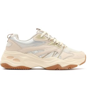 Resim Derimod Kadın Bej Bağcıklı Kalın Tabanlı Sneaker 25AFD494114 