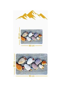 Resim Yıkanabilir Kaymaz Tabanlı Modern Desenli 2'li Banyo Paspas Takımı Bps0038 Renkli 