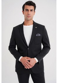 Resim Efor C 697 Ceket Regular Fit Siyah-1 Casual Siyah 