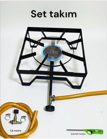 Resim Orcamp Sanayi tipi Ev yer Ocak dar piknik tüpler uyumlu hortum başlık set canavar Ocak evde yer ocağı 30x30 