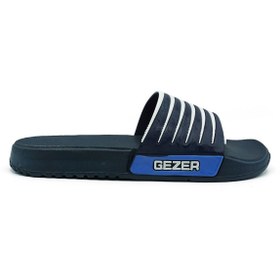 Resim Gezer Erkek Lacivert-beyaz Lüx Banyo Havuz Plaj Terlik 12470 