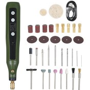 Resim Lemestar Mini Döner Alet Seti 5 Hız 4.2v 34 Parça Gravür Zımparalama Parlatma Dıy El İşi,çok Renkli 