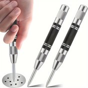 Resim 2 Ekstra Uçlu Ağır Hizmet Otomatik Merkez Delme Aleti - Ayarlanabilir Gerilim, Paslanmaz Yapı, Metal, Ahşap, Cam ve Demirli Malzemeler İçin Hızlı Tek Elle Kullanım - Profesyonel & DIY Projeleri için Dayanıklı Yay Mekanizması, Ergonomik Sap Tasarımı, Paslanmaz Çelik 