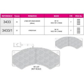 Resim Beşer 3433 Iveco Uyumlu 85.12 Ön Fren Balatası 